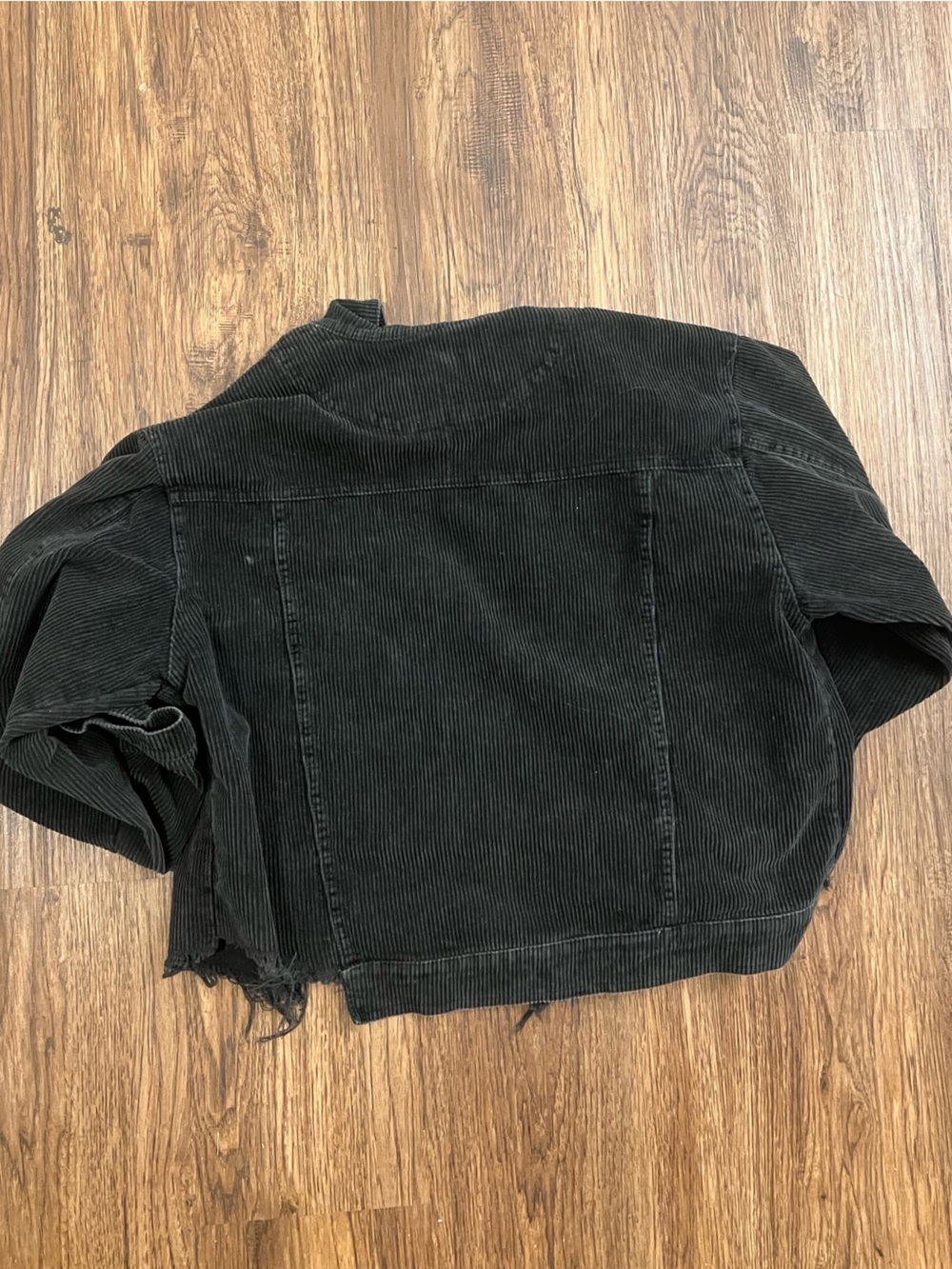POL Black Corduroy Button-Front Jacket black shacket cropped Jean jacket - Picture 2 of 2